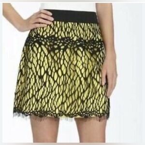 Robert Rodriguez Yellow and Black Embellished Mini Skirt